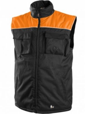 Vesta SEATTLE černo-oranžová, fleece podšívka